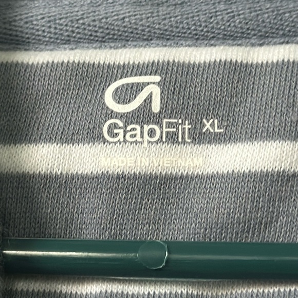 Gap Fit Blue Striped Long Sleeve Full Zip Hoodie Sz XL - Picture 3 of 5